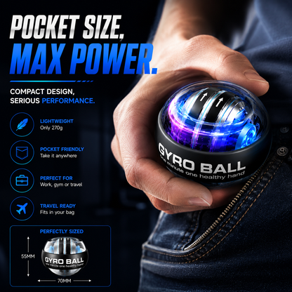 Auto-Start Gyro Ball – Build Grip Strength, Forearm Power & Wrist Endurance Anywhere