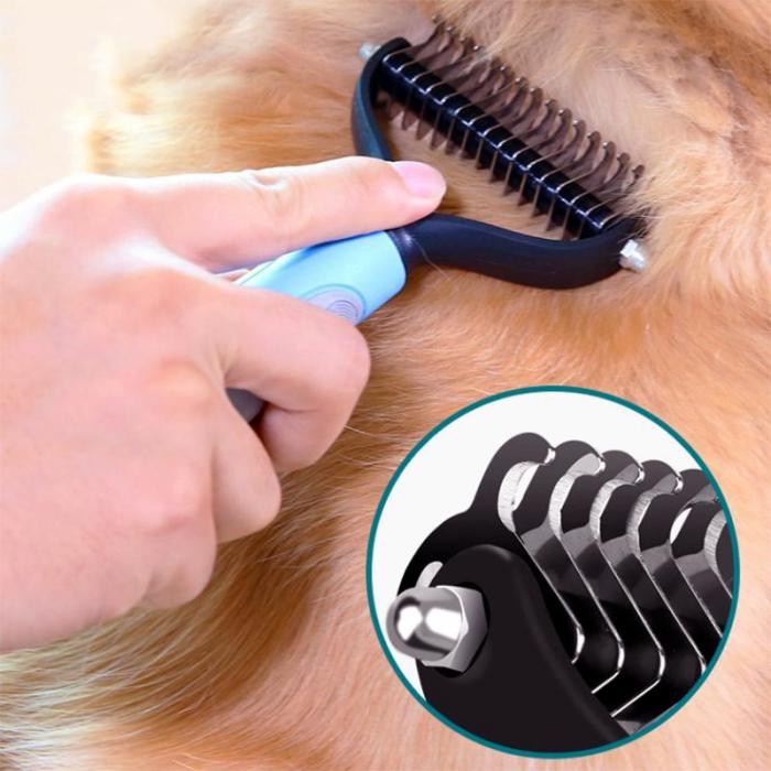 Double-Sided Pet Grooming Brush – Dog & Cat Hair Remover & Styling Comb