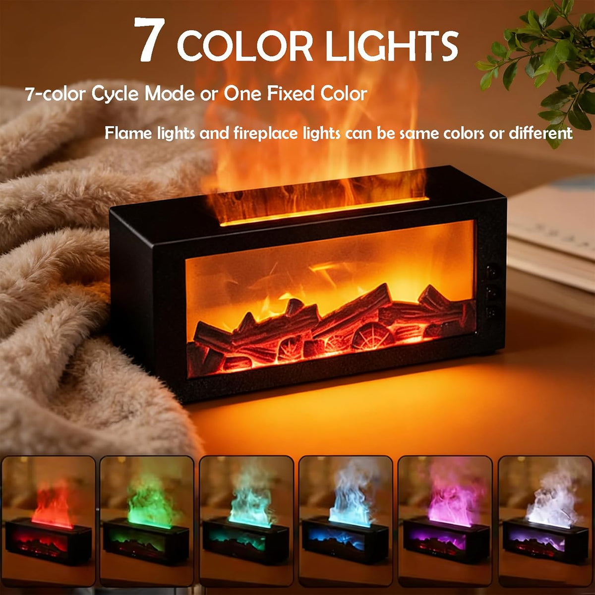 Dance with Flames. Sleep in Serenity— Fireplace Flame Humidifier