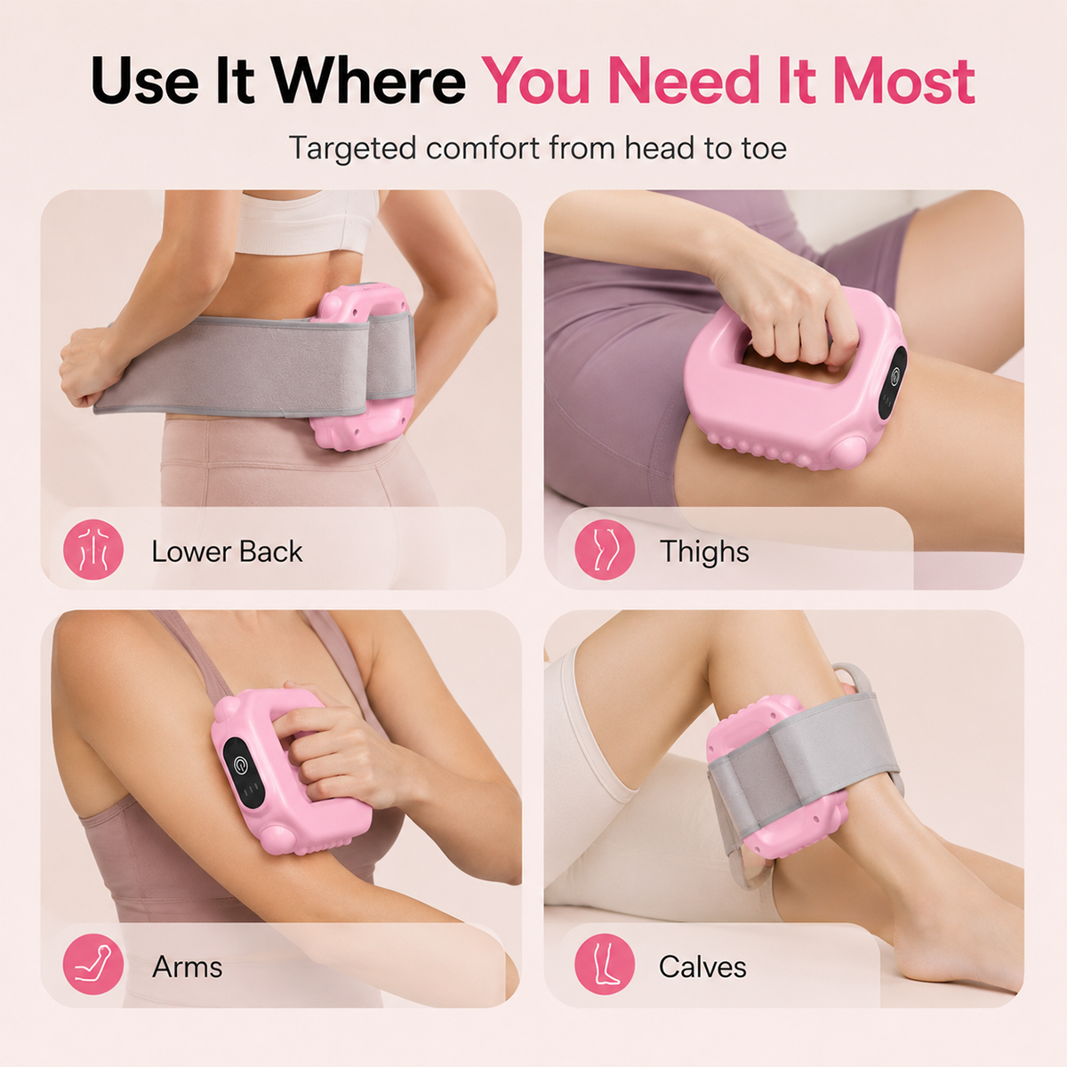 Hands-Free Fascia Massager for Muscle Relaxation & Recovery