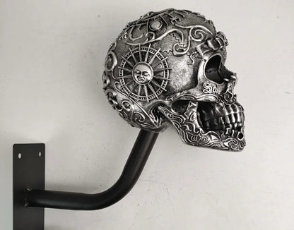 Skull Helmet Wall Holder – Motorcycle Gear Display for Garage & Man Cave