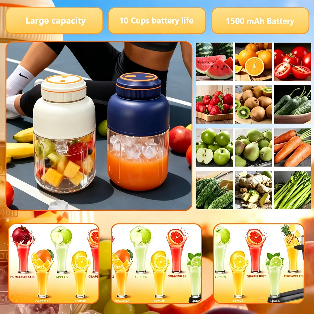 Portable Household Appliances Juicer,USB Summer Essentials Smoothieblender