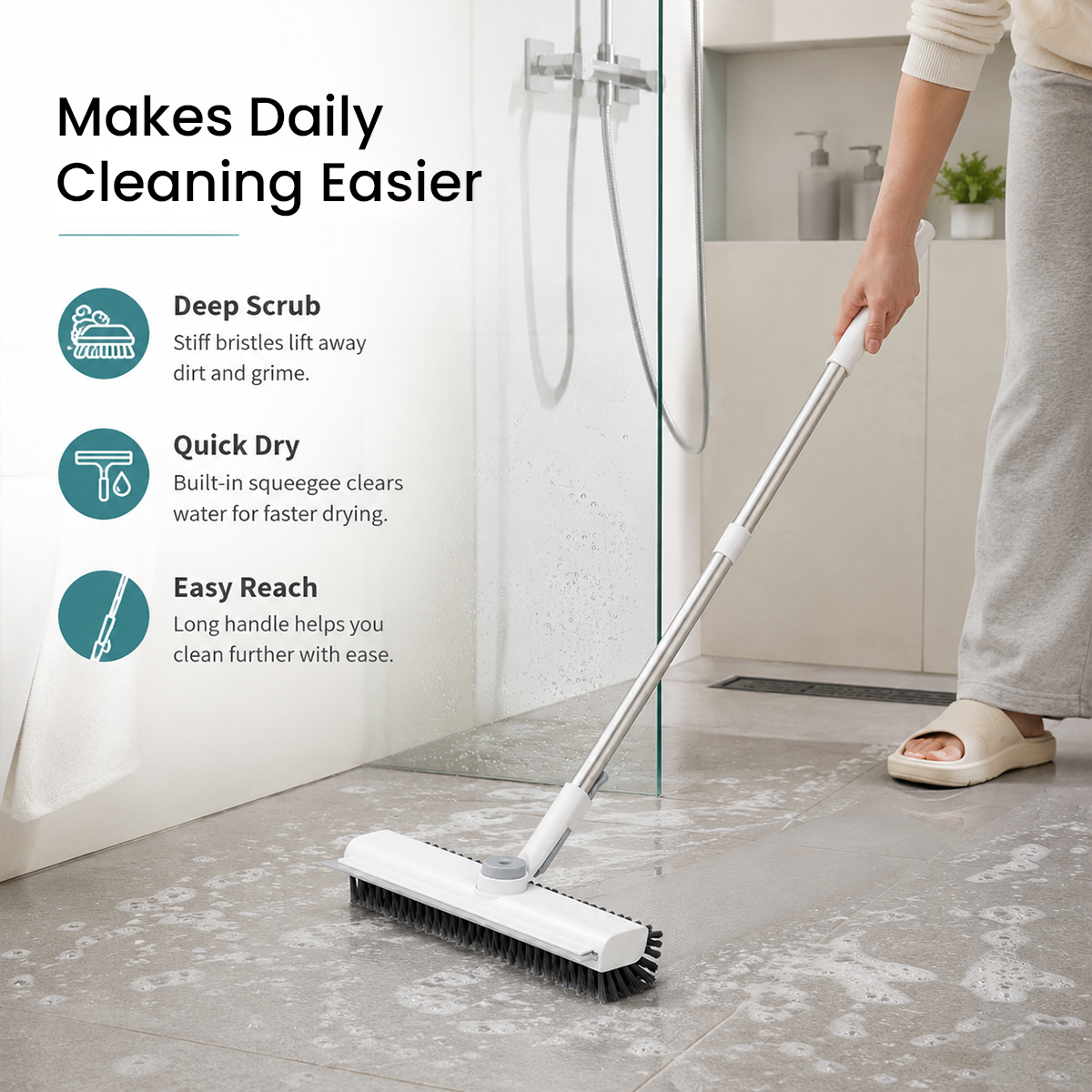 Heavy-Duty Floor Scrub Brush – Powerful Deep Cleaning for Stubborn Dirt, Tile & Grout