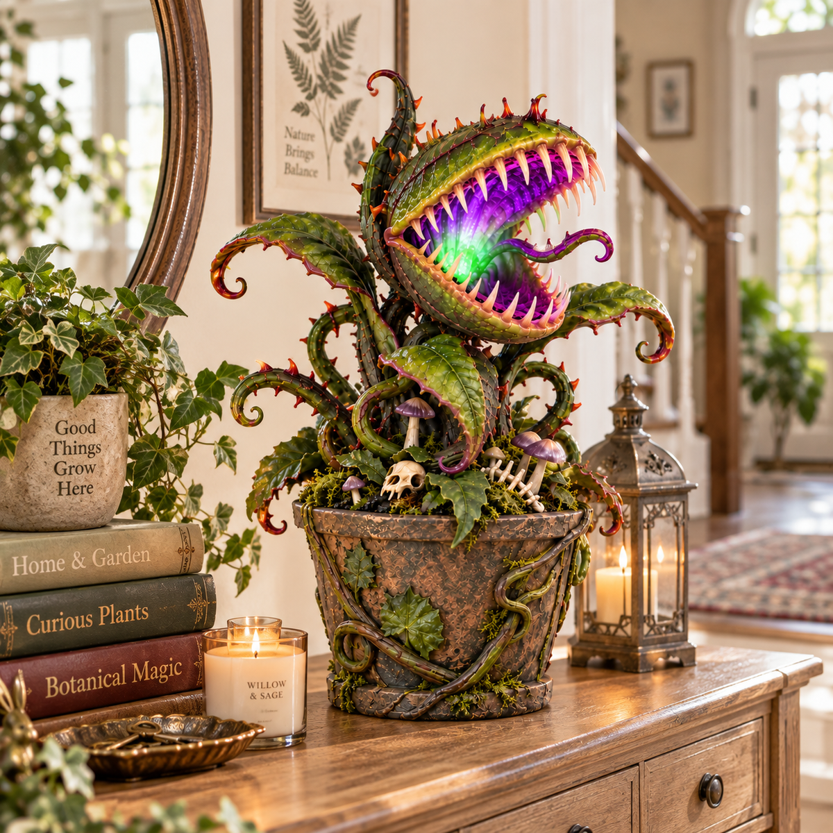 Limited Stock 50% OFF: Enchanted Carnivorous Plant Lamp Fantasy Glowing Resin Decor