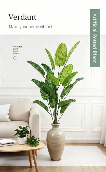 Last Day 75% OFF Artificial Monstera & Banana Leaf Plant Pot– Lush Tropical Decor
