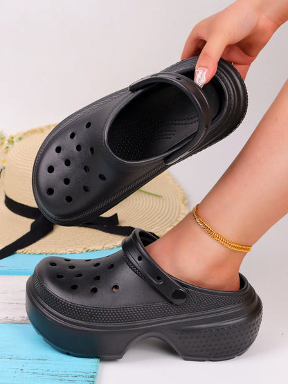 Women's Sandals – Cut-Out, Chunky Sole, Slip-On