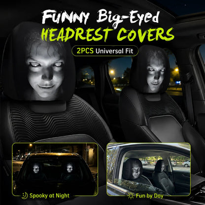 LAST DAY SALE 49% OFF- Funny Cartoon Car Headrest Covers – 2PCS Universal Fit