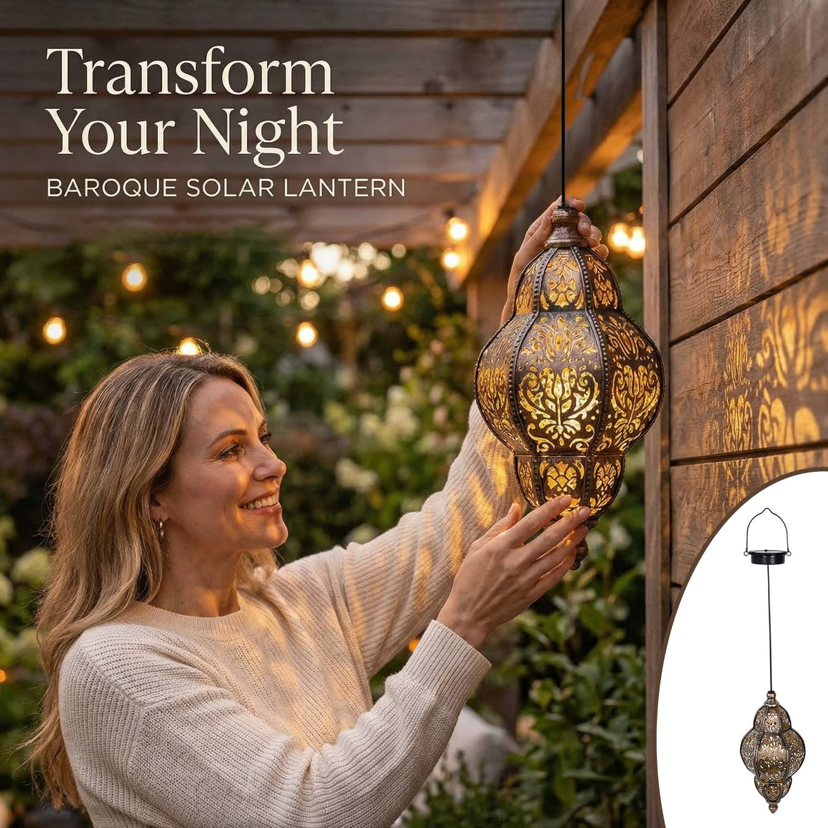 Baroque Style Solar Garden Lantern