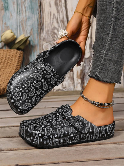 Women's Boho EVA Slides – Chunky Sole, Lightweight