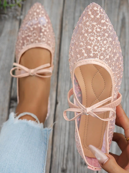 Women's Mesh Flats – Cut-Out, Bow, Lightweight