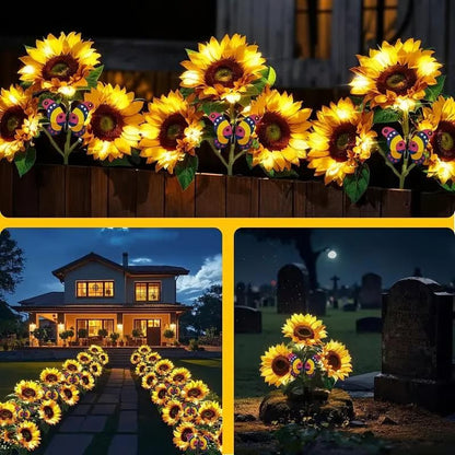 Solar LED Sunflower Garden Lights, Realistic Night Glow for Yard, Lawn, Patio and Porch Decoration, Waterproof IP65
