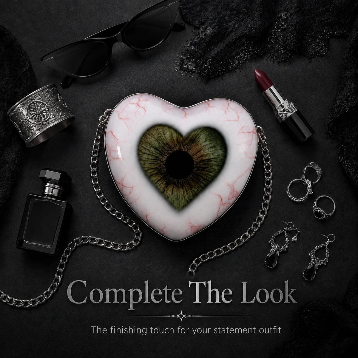 Last Day 50% OFF Gothic Heart Eye Statement Crossbody Bag