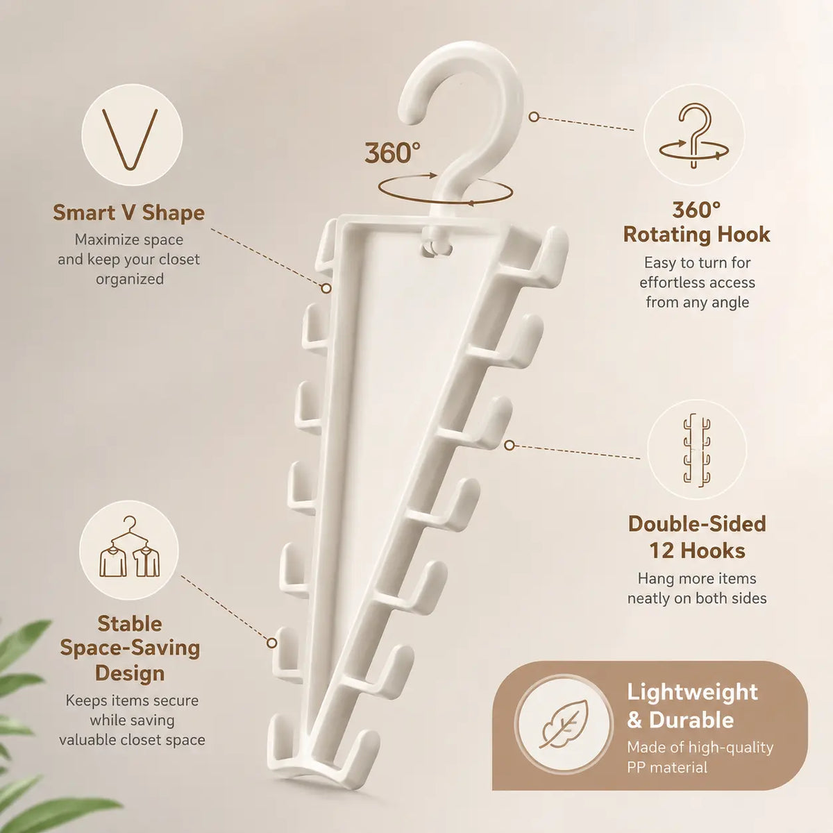 V Shaped Double‑Sided Closet Organizer Hanger