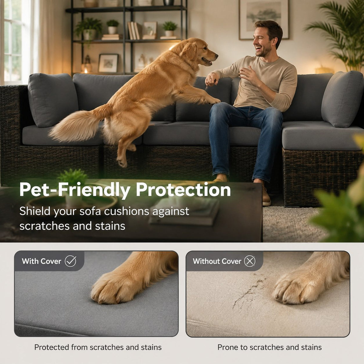 Stretch Sofa Cushion Covers — Only $9.99 Per Cover