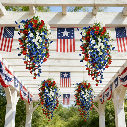 July 4th Hot Sale Red, White & Blue Flowers for America’s 250th – Perfect for Porch & Party