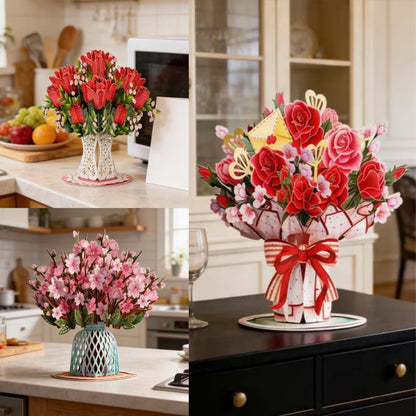 Forever-Blooming 3D Flower Pop-Up Card– Personalized Love Message & Everlasting Bloom