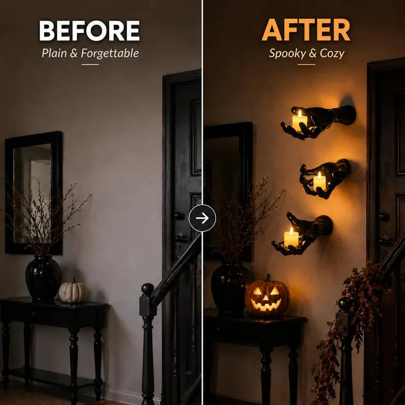 Gothic Hand Wall Candle Holders – Halloween Decor
