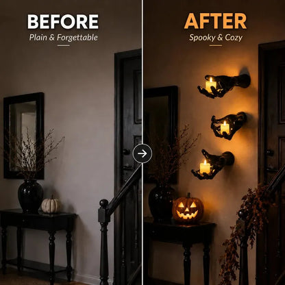 Gothic Hand Wall Candle Holders – Halloween Decor