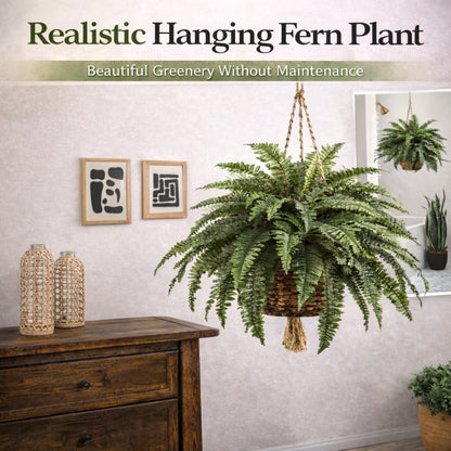 Artificial Hanging Fern Plant – Effortless Greenery for Home & Garden