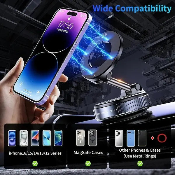 Universal Magnetic Phone Mount with Strong Vacuum Suction