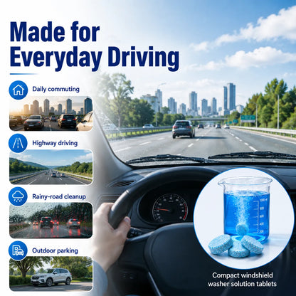 Windshield Washer Tablets — Drop, Dissolve & Drive Clear!