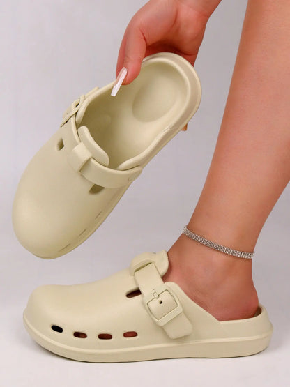 Women's EVA Mules – Open Toe, Adjustable Strap, Lightweight