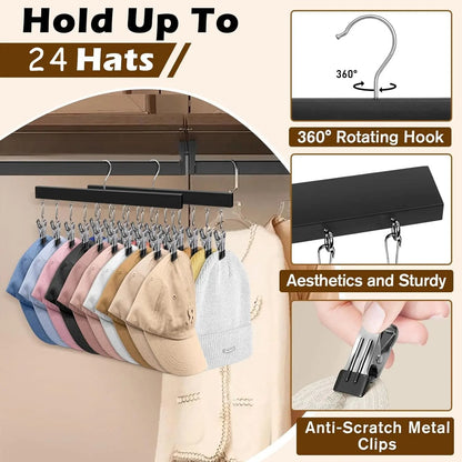 HOT SALE NOW! Wooden Clothing Organizer Hanger with 12 Stainless Steel Clips