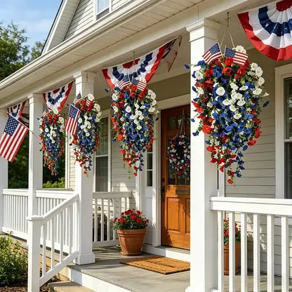 Over 50,000 Sold! Pre-Lit Patriotic Artificial Flower Set - Honor America's 250th Anniversary