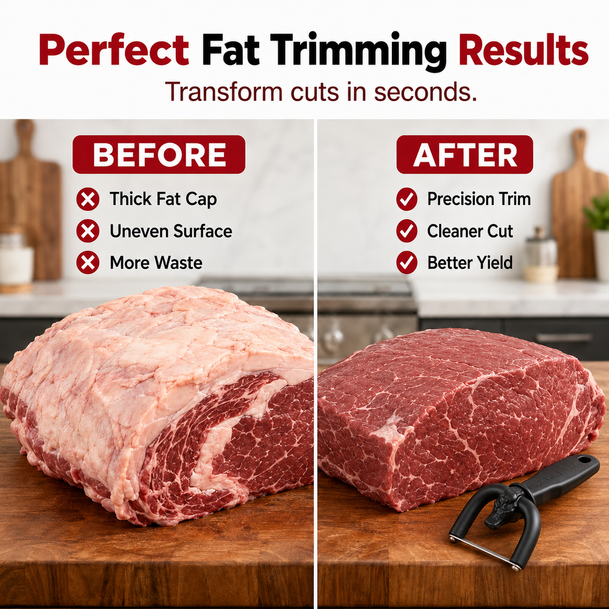 Handheld Fat Trimmer for Beef & Pork BBQ Prep