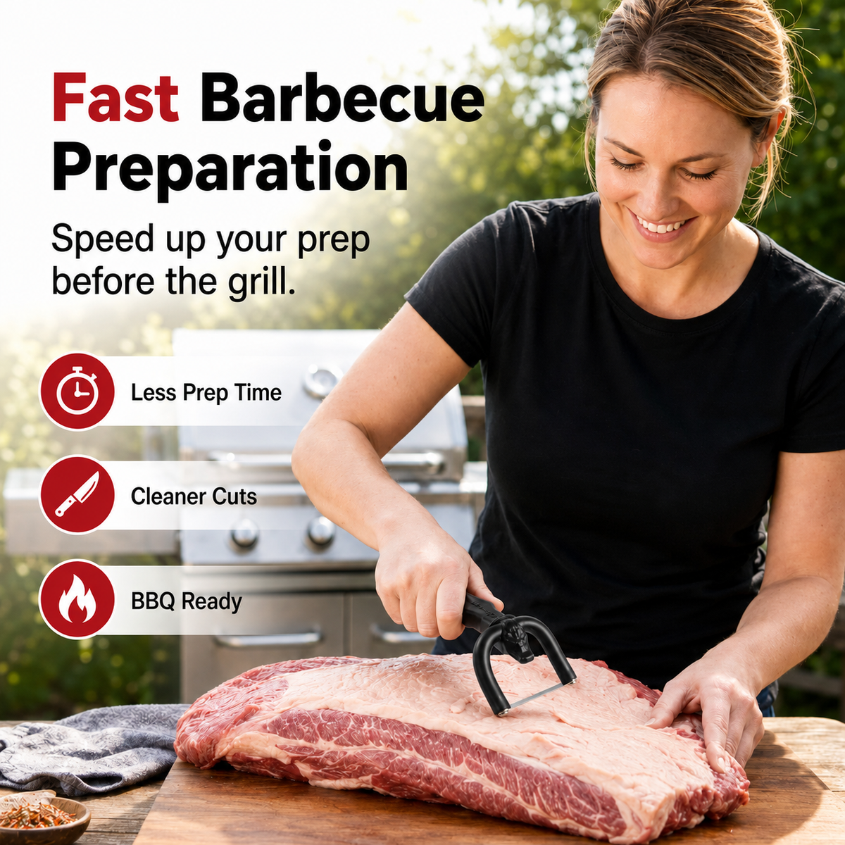 Handheld Fat Trimmer for Beef & Pork BBQ Prep