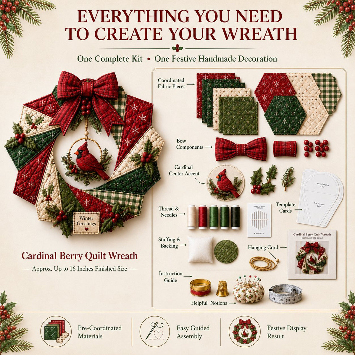 Beginner-Friendly Christmas Fabric Wreath DIY Kit