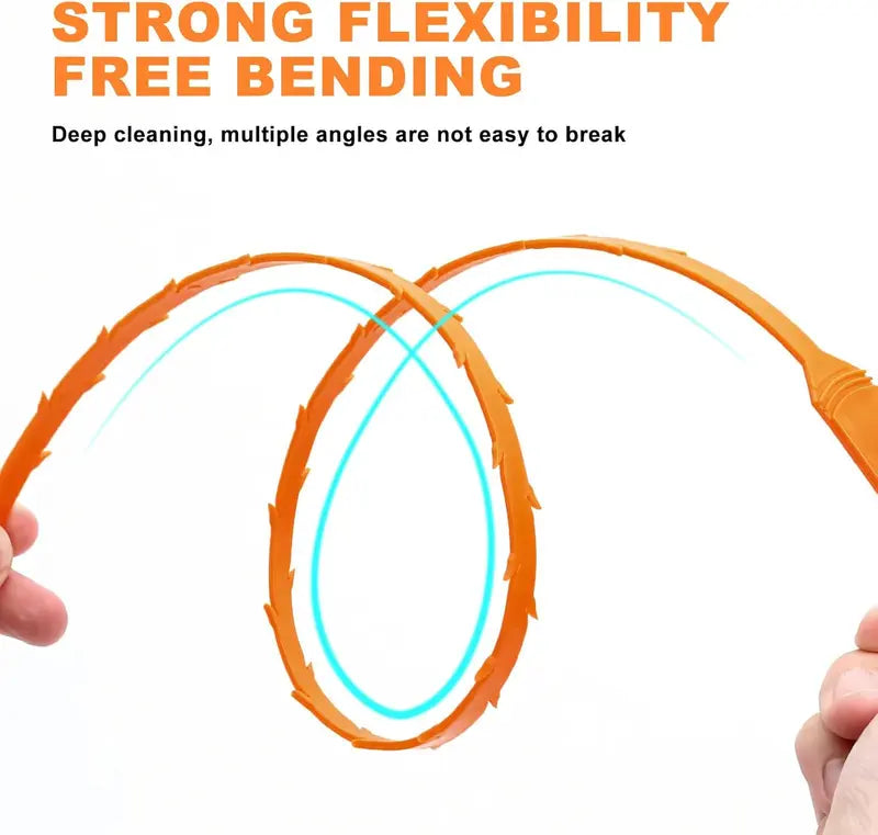 50% OFF NOW! 20.5‑inch Drain Snake – Flexible Durable Hair Clog Remover Tool, Quick Sink Tub Pipe Dredger, Reusable Drain Cleaner Stick for Bathroom Kitchen Sewer Blockages