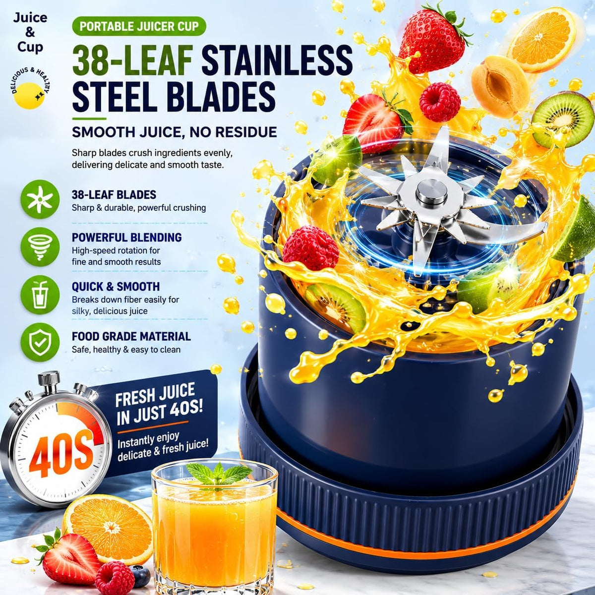 Portable Household Appliances Juicer,USB Summer Essentials Smoothieblender