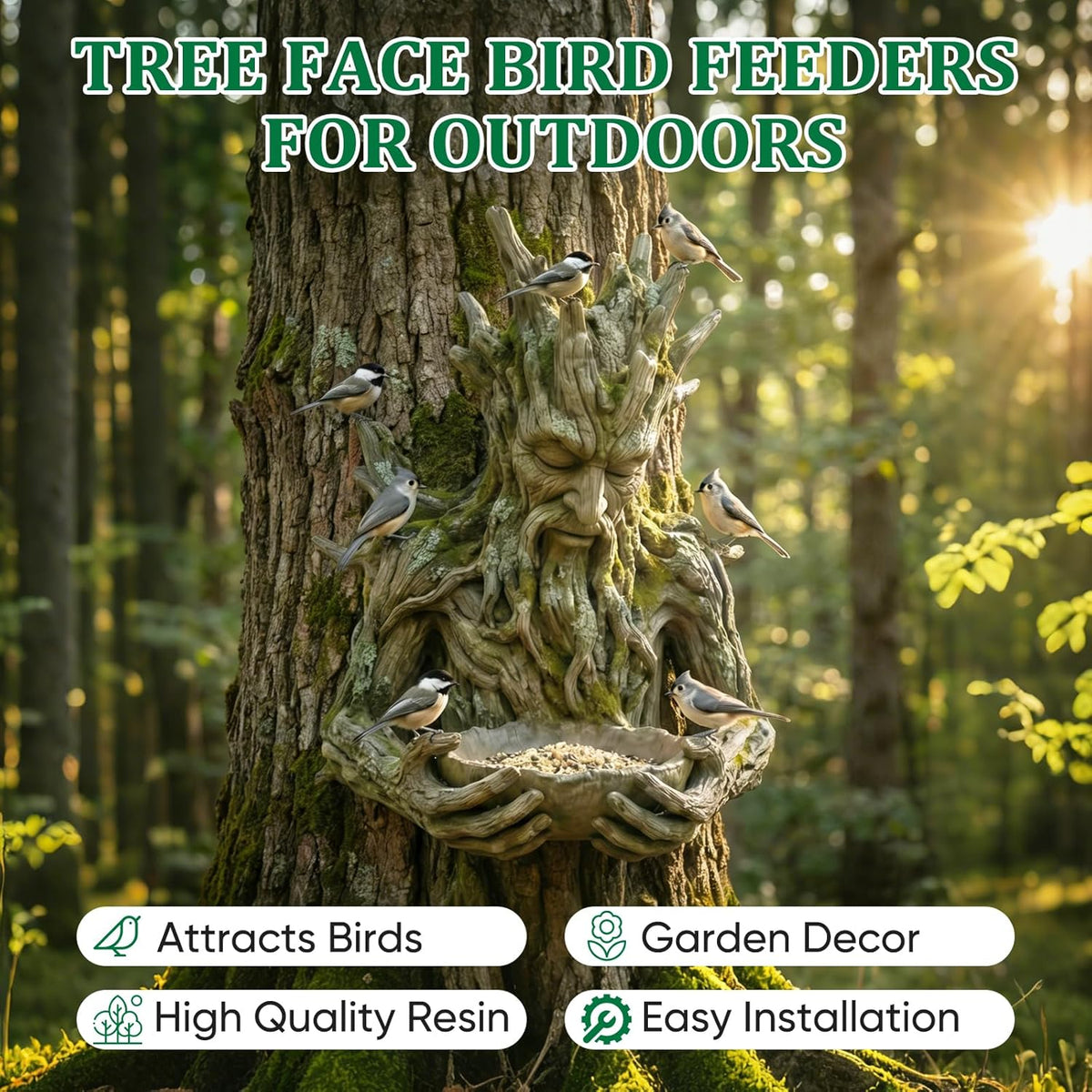 Garden Best Seller Tree Spirit Bird Feeder – Outdoor Resin Decor