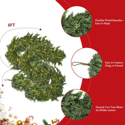 2026 Christmas SALE Pre-lit Christmas Cedar Garland