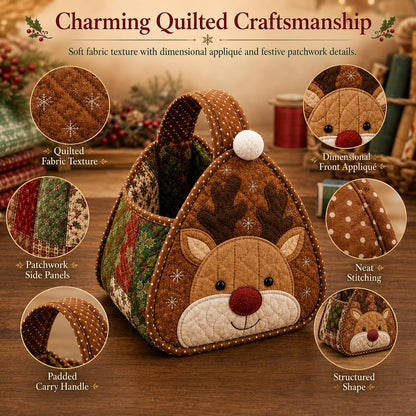 Christmas Quilted Carry Basket – DIY Sewing Kit & Finished Basket