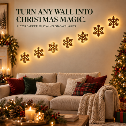 7-Piece LED Reindeer Wall Décor – Cordless Remote-Controlled Christmas Glow