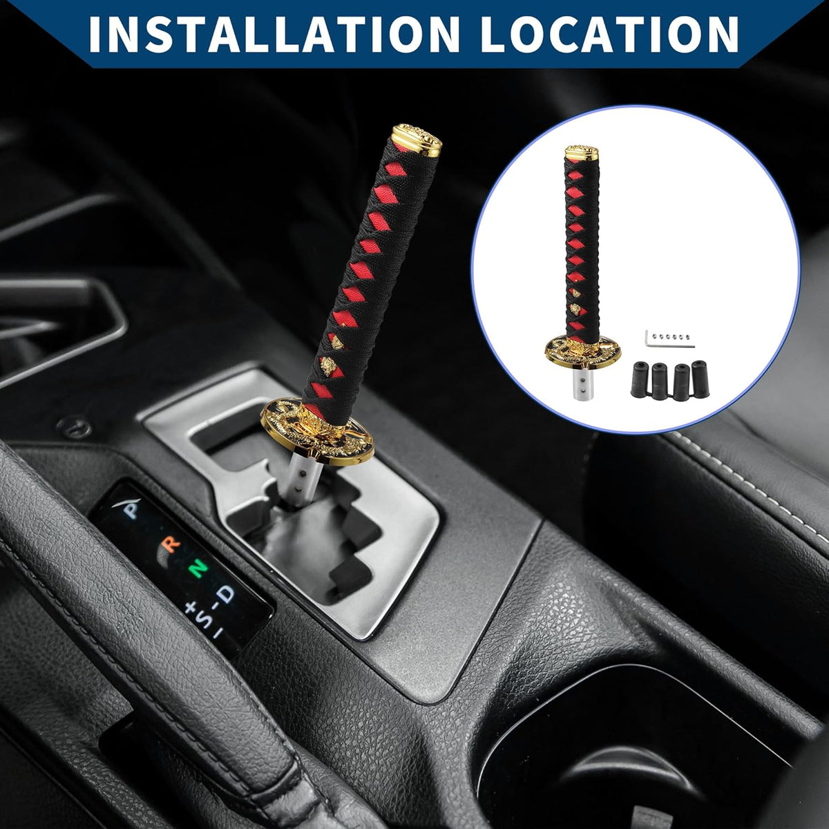 Long Iron Gear Shift Knob with 4 Adapters