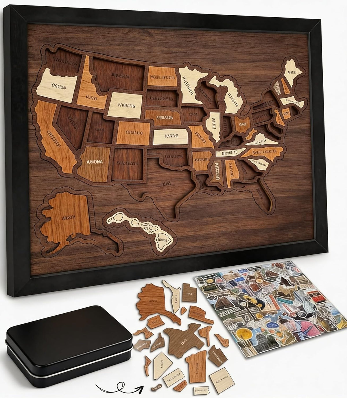Limited 49% off - USA Wooden Travel Map Puzzle for Adventure Lovers