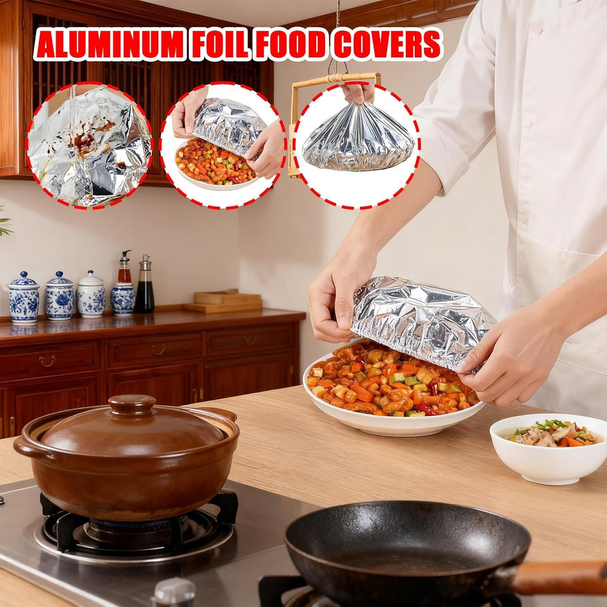 Food Insulation Cover, Premium Aluminum Foil Cover for Dining Table