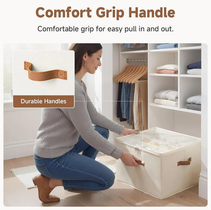 Foldable Shoe Organizer for Closet with Clear Cover