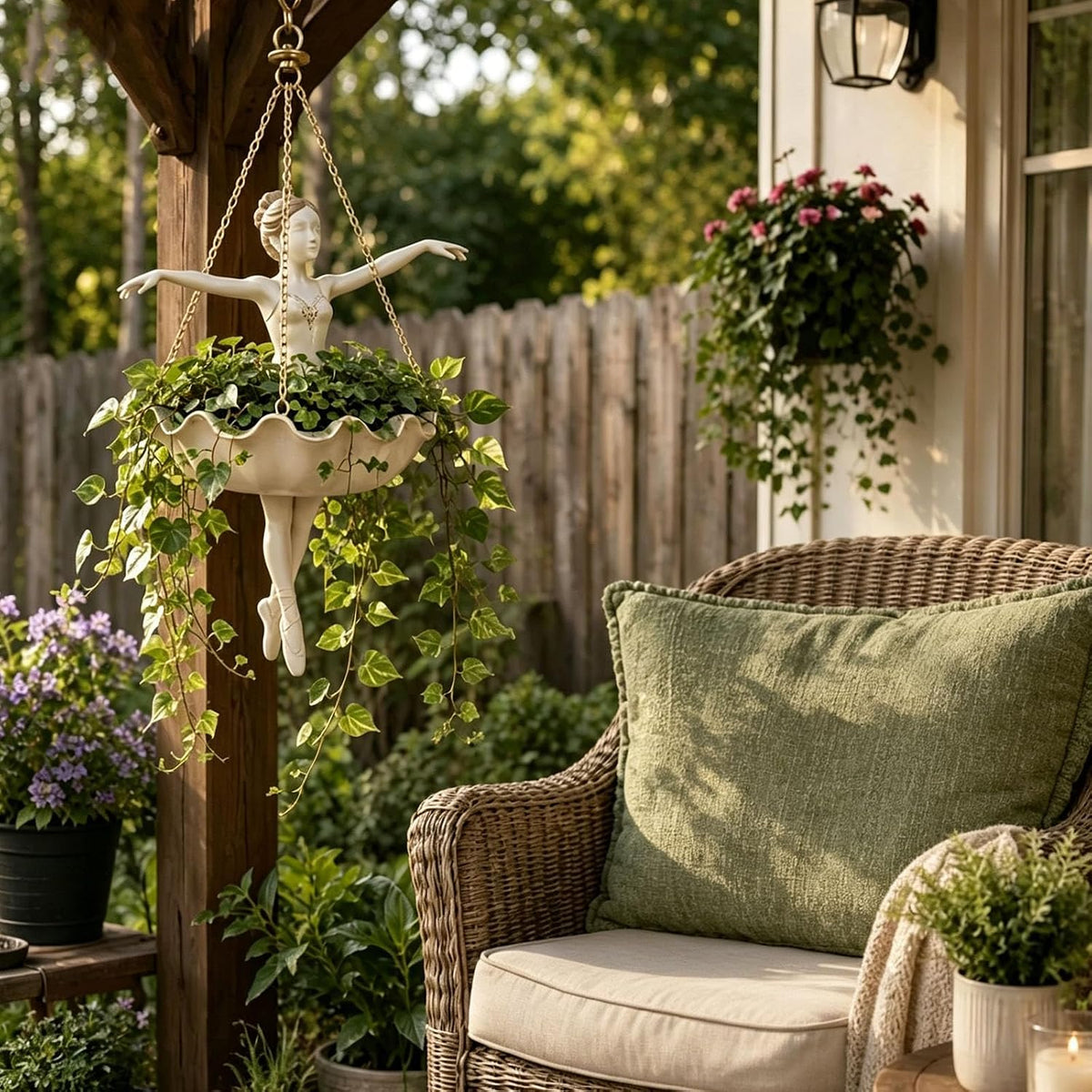Ballet Dancer Hanging Planter – Graceful Artistry, Living Greenery