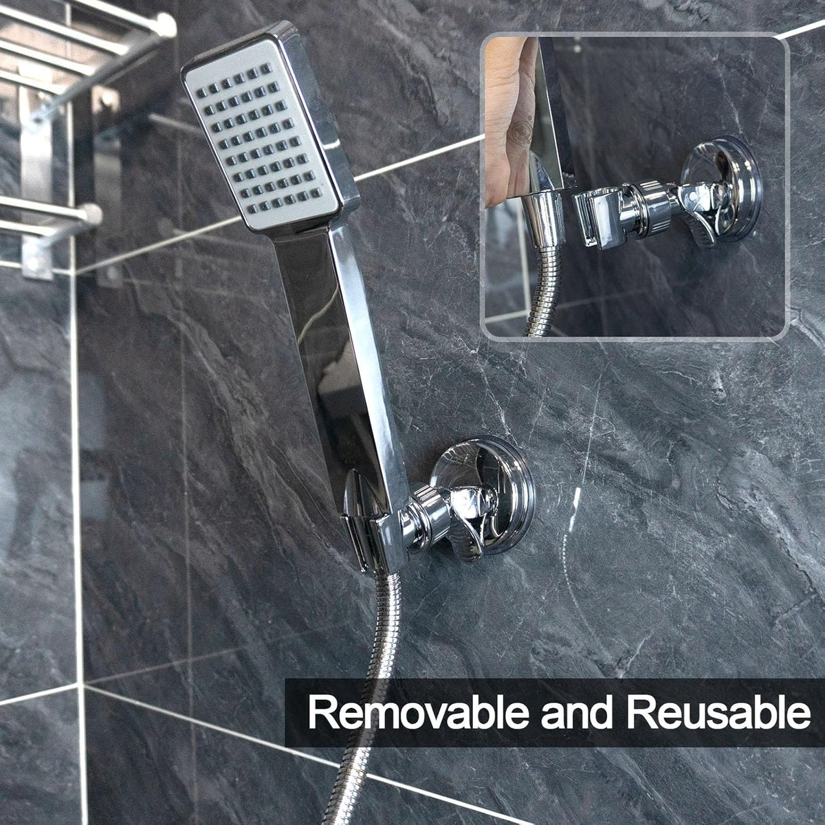 Hot Sale 49% OFF | Adjustable Shower Head Holder Set | No-Drill Suction Mount (2PCS)