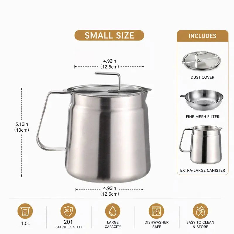 Hot Sale 50% OFF | Stainless Steel Deep Fryer Pot | Fry, Strain & Store Oil with Ease