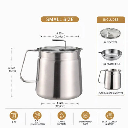 Hot Sale 50% OFF | Stainless Steel Deep Fryer Pot | Fry, Strain & Store Oil with Ease