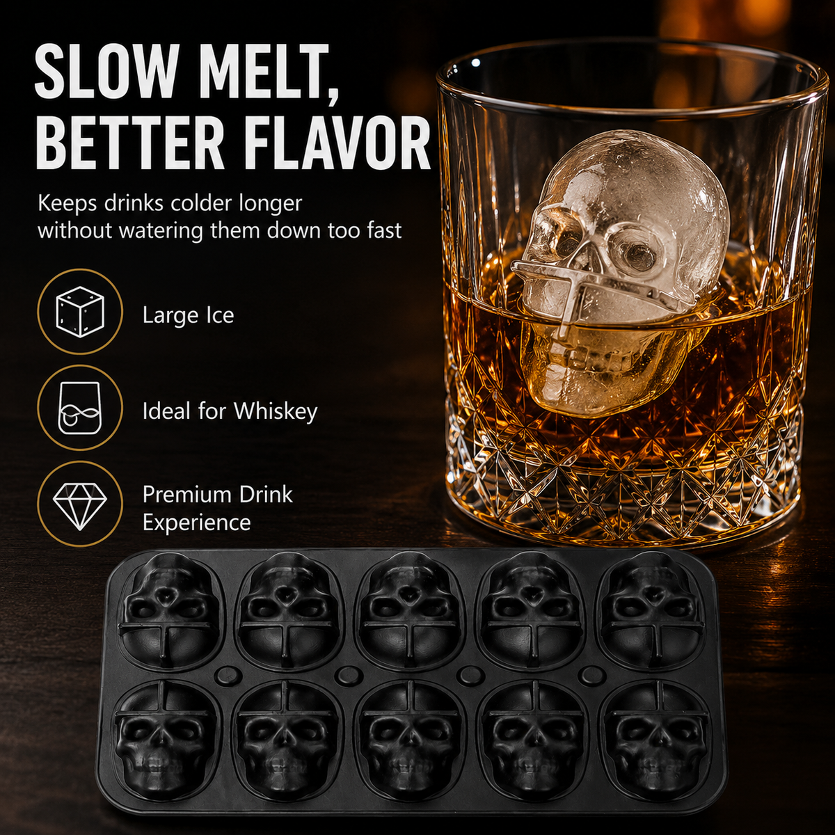 Skull Ice Cube Tray-Make Every Drink a Statement
