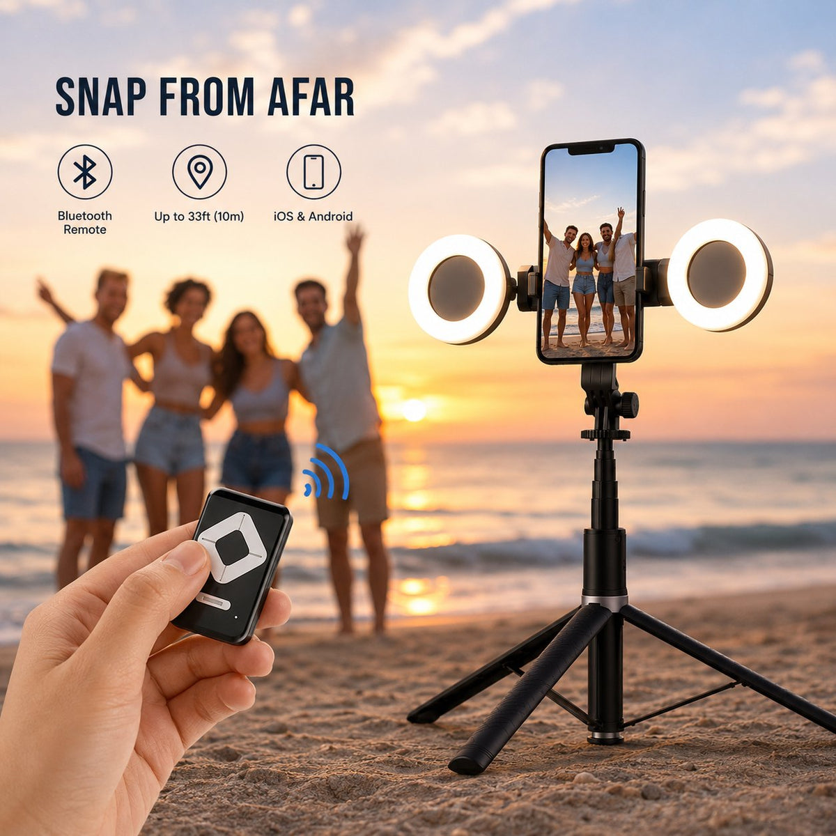 48% Off6-in-1 Wireless Selfie Stick with Dual Fill Lights