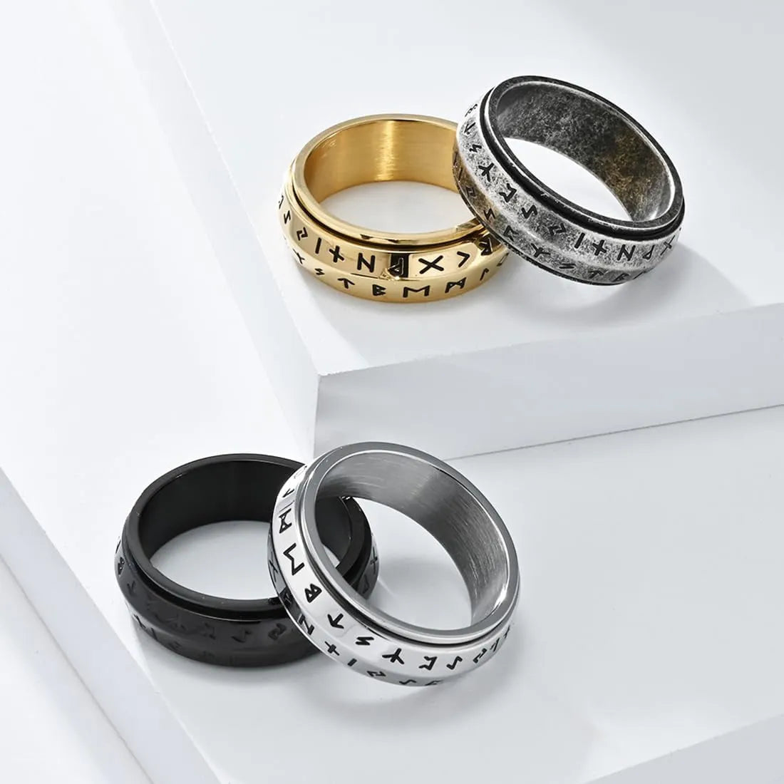 Viking Rune Rotating Ring