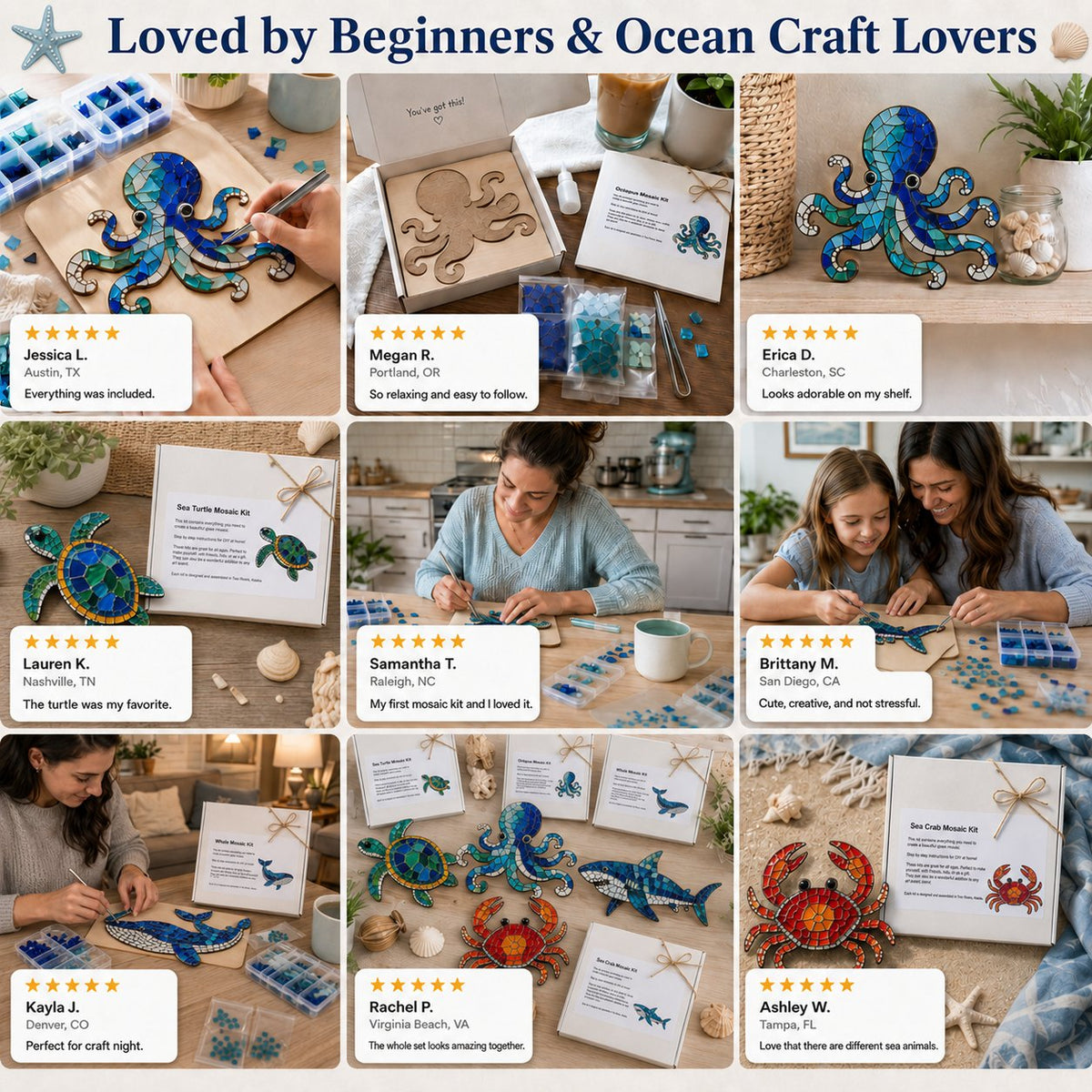 LAST DAY 59% OFF – Octopus Mosaic Kit | Beginner-Friendly DIY Glass Craft with Step-by-Step Instructions