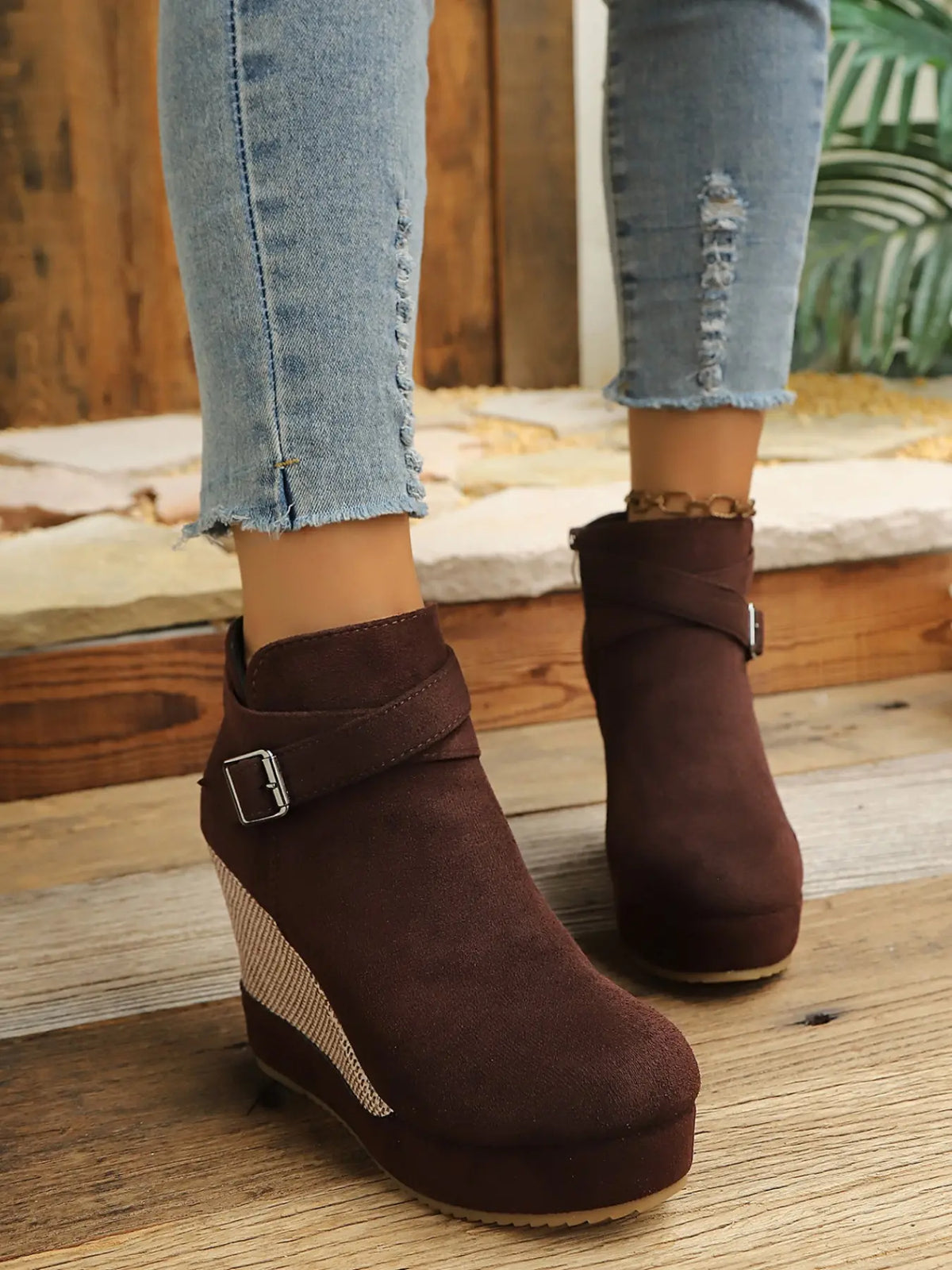 Women's Ankle Boots – Chunky Sole, Wedge, Zip